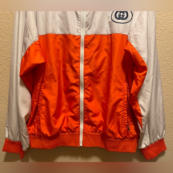 New Gucci GG Logo Zipper Windbreaker Jacket Size M - Picture 5 of 13